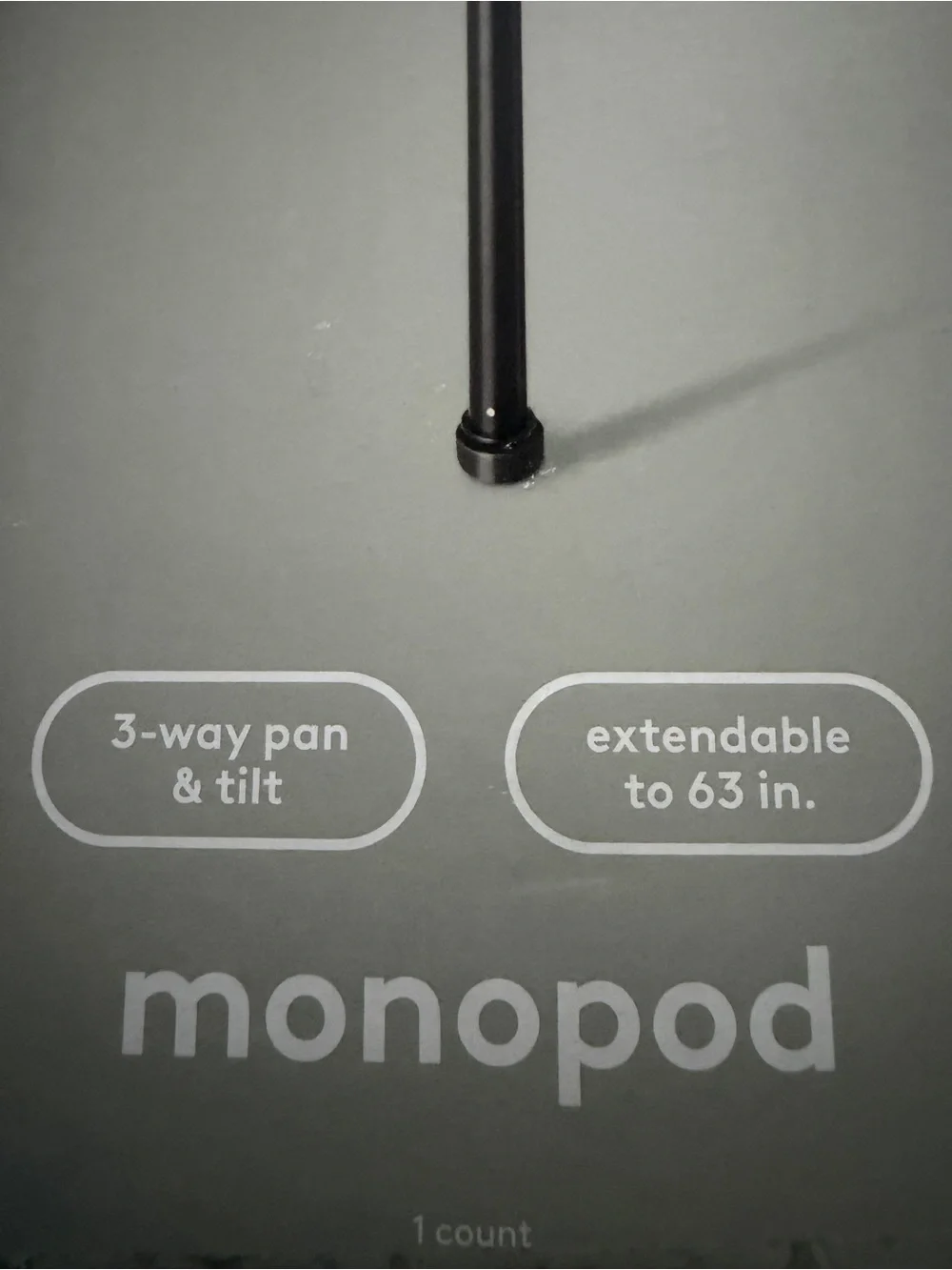 Monopod - heyday™: Black 3-Way Panhead, Quick Release Plate